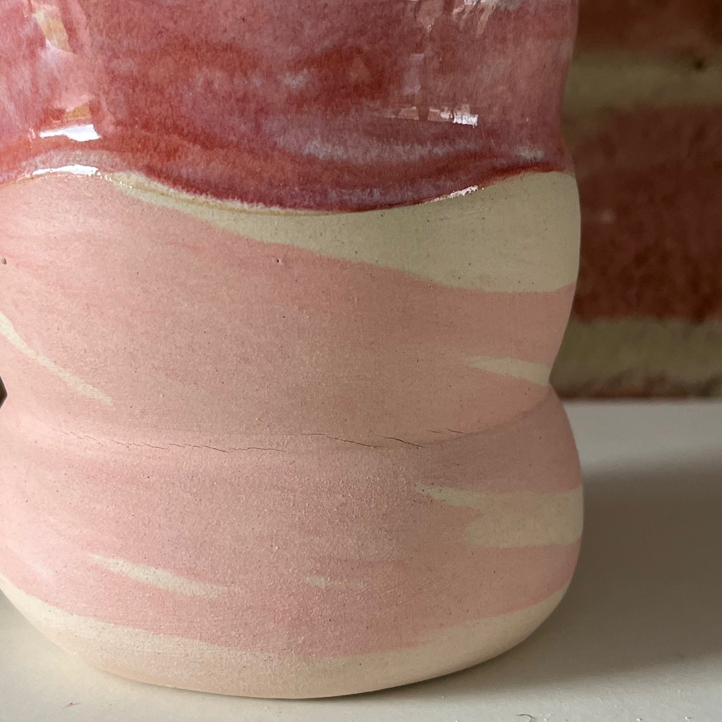 Imperfect pink swirly smoothie cup