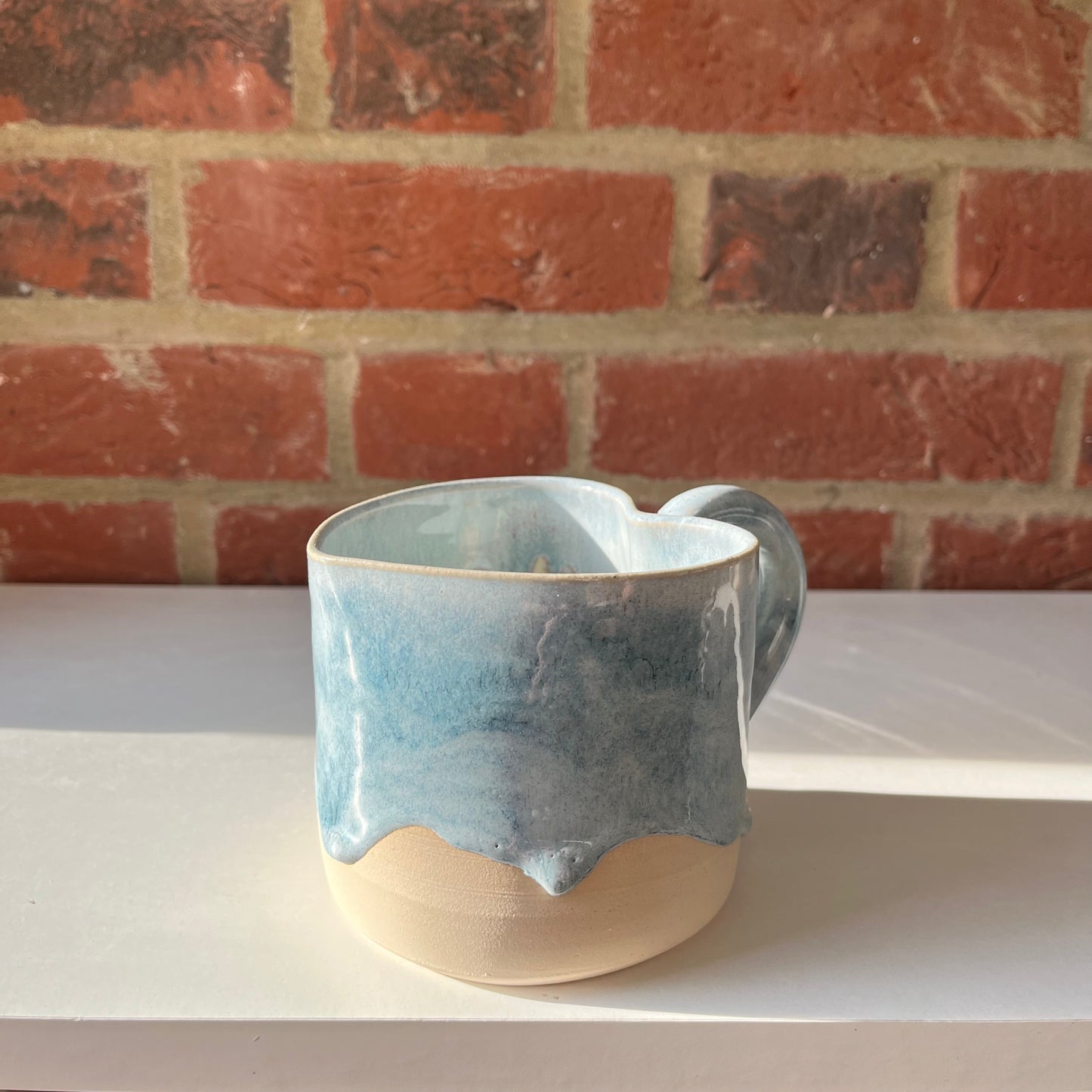 Imperfect blue sample heart mug