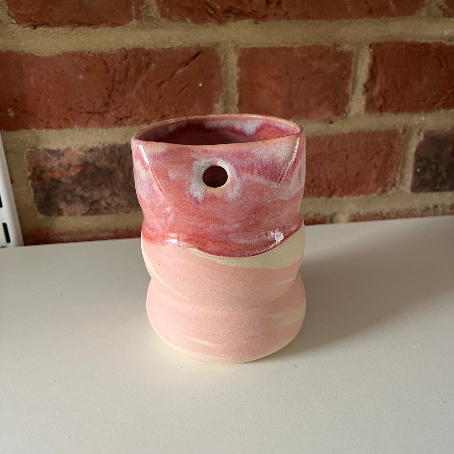 Imperfect pink swirly smoothie cup