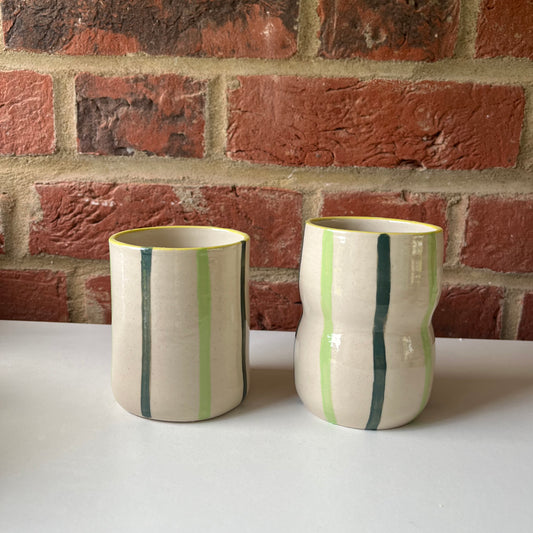 Green stripy cup