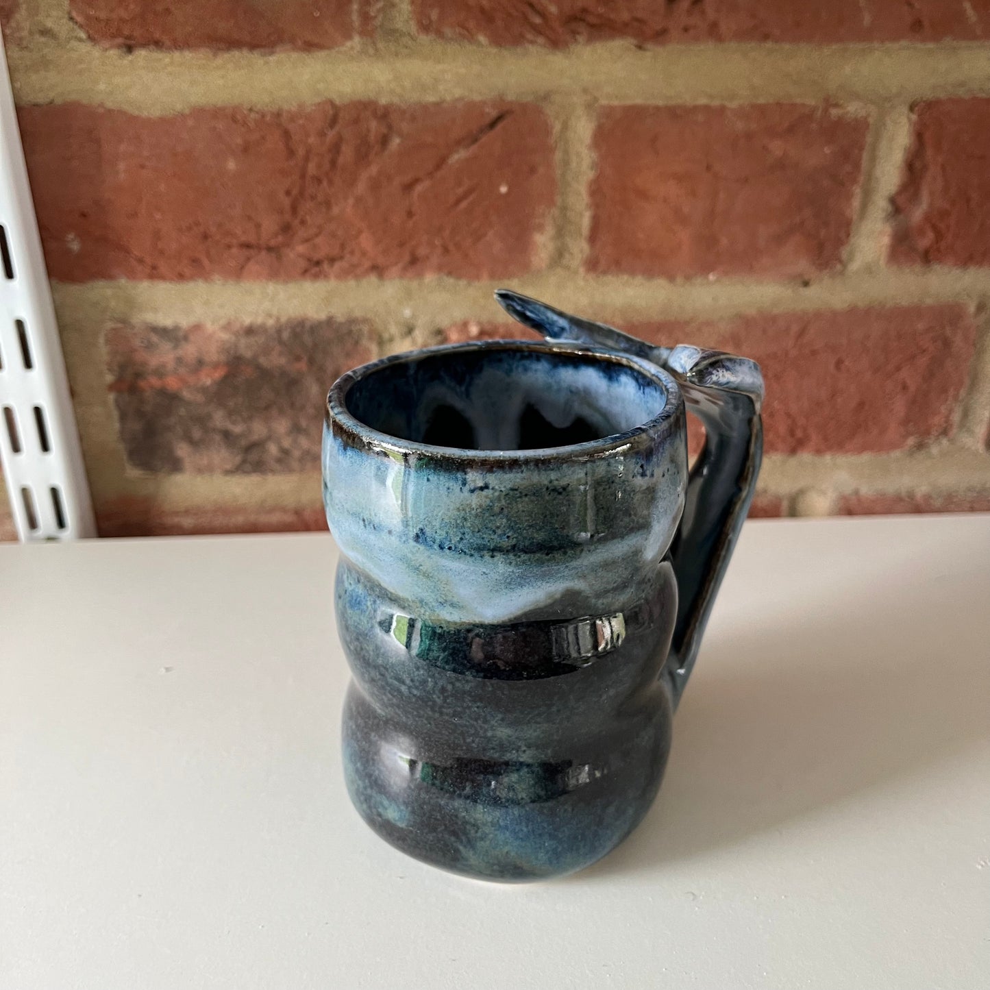 Imperfect blue whale tail mug