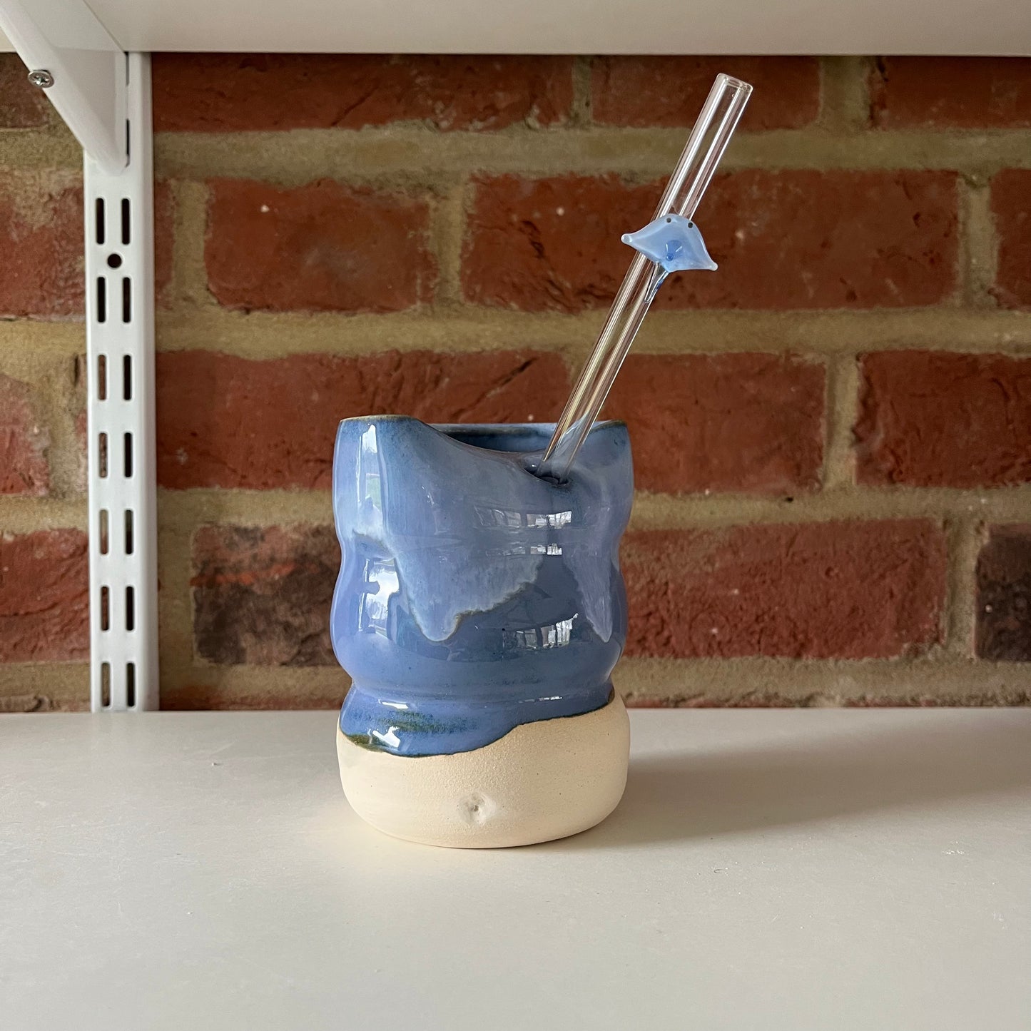 Imperfect indigo straw cup