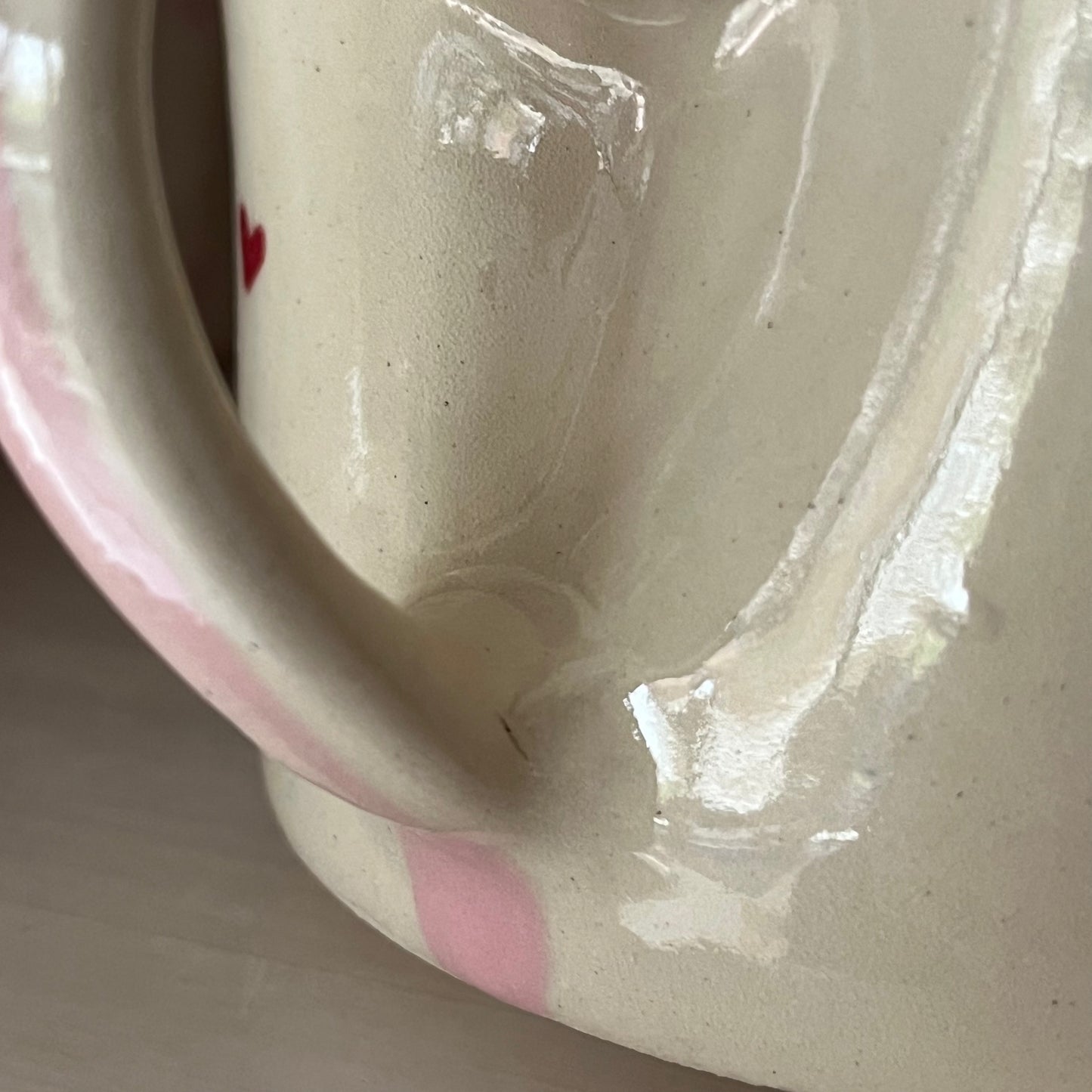 Imperfect Pink Stripy 'Love You' Valentines Mug