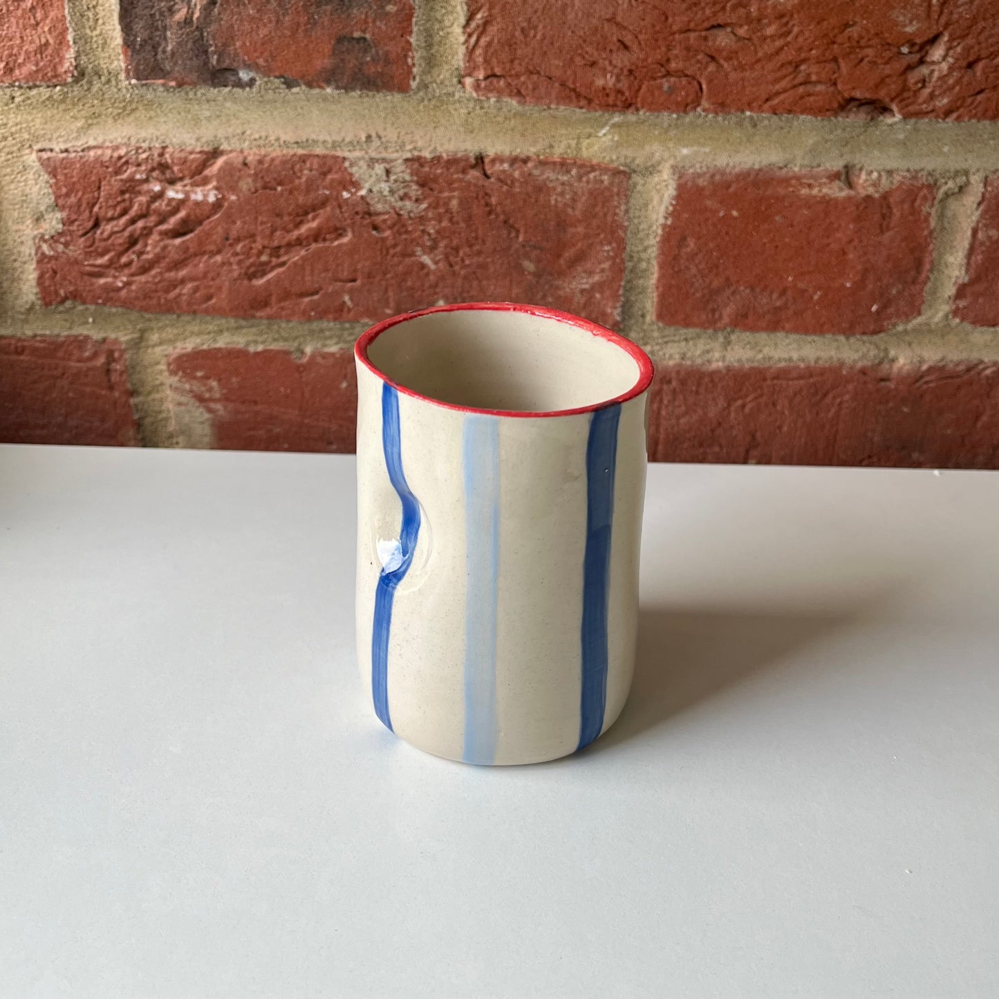 Blue stripy cup