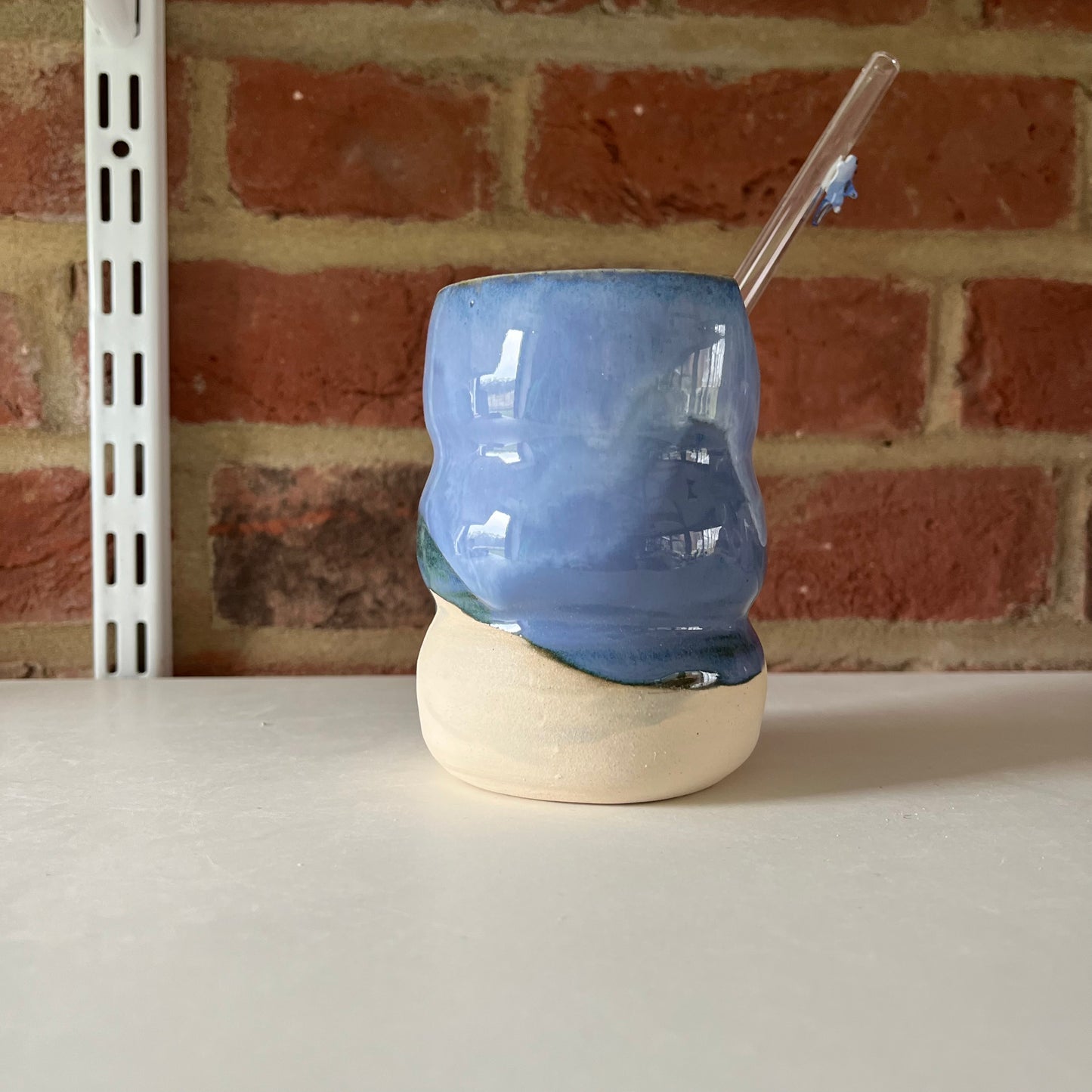 Imperfect indigo straw cup