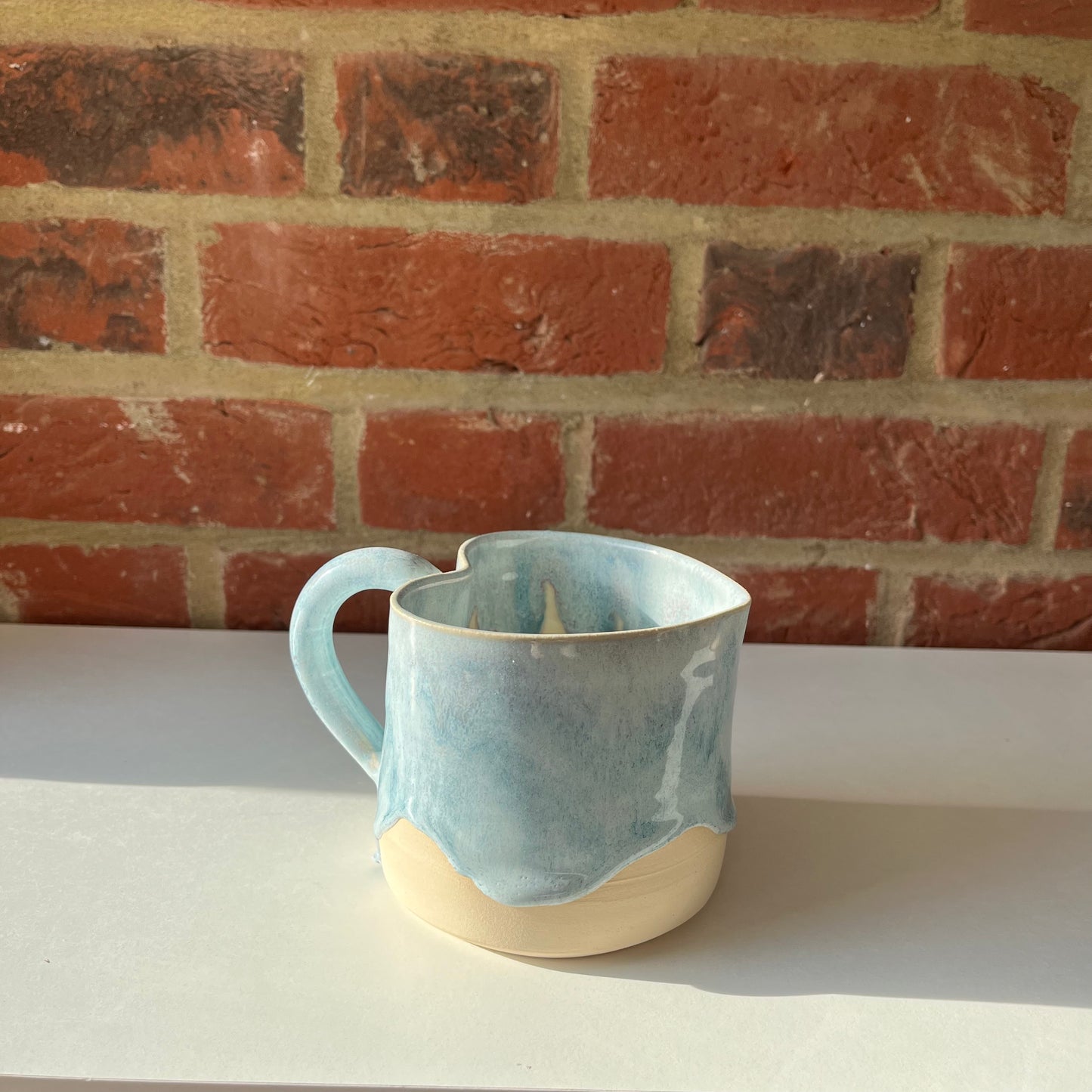 Imperfect blue sample heart mug