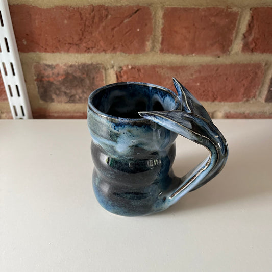 Imperfect blue whale tail mug