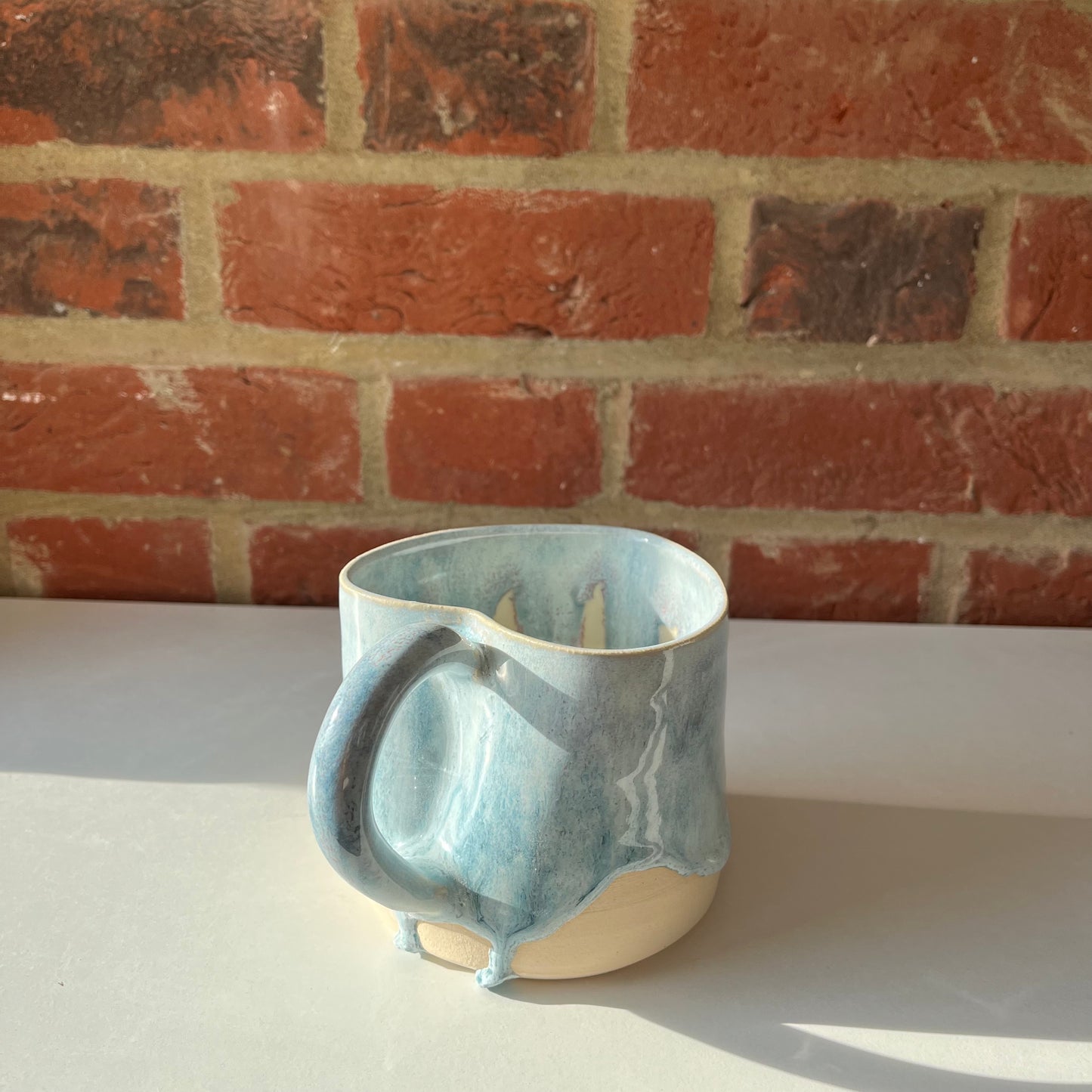 Imperfect blue sample heart mug